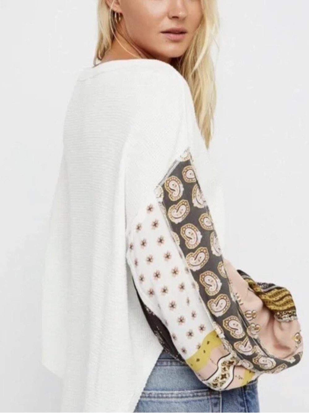 Free People Blossom Thermal Top Oversized size XS